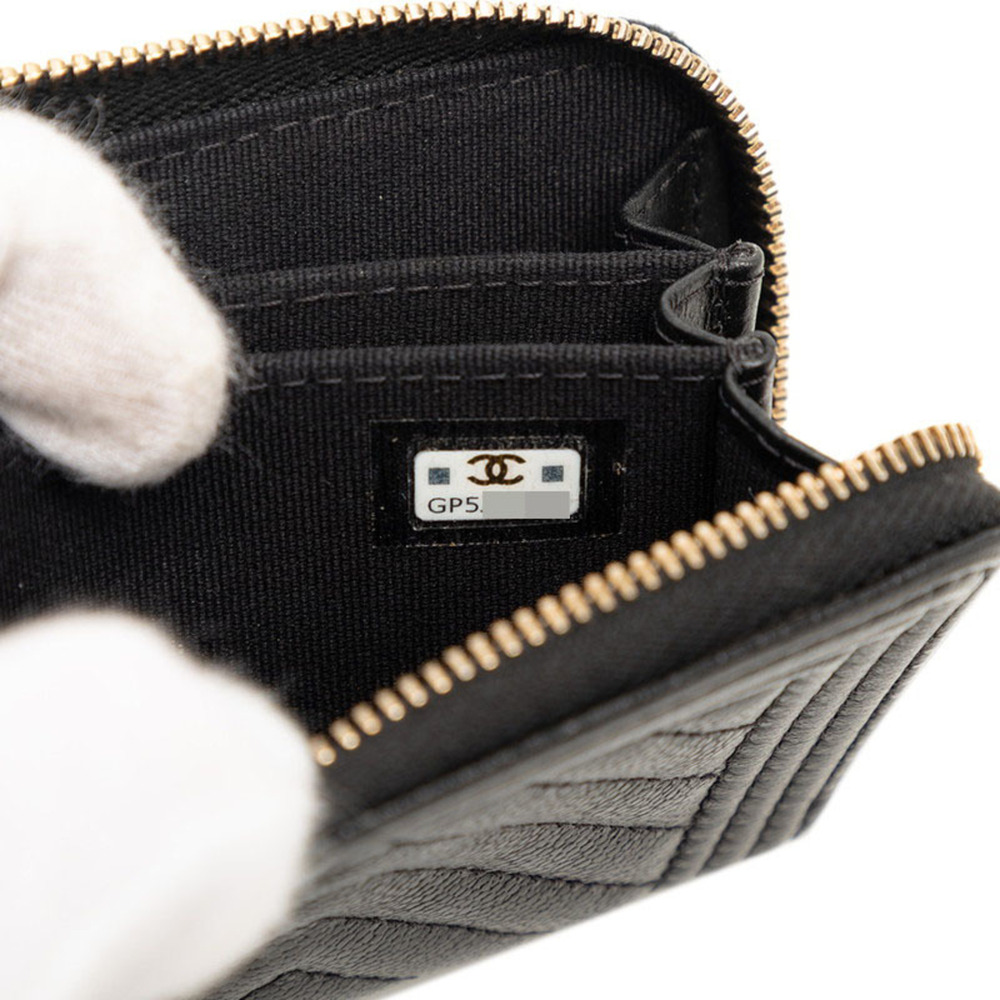 CHANEL Authentic Black Leather Logo Wallet - Picture 6 of 6